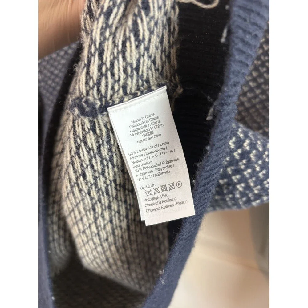 J Crew Rugged Sweater Merino Wool Blend Birdseye Size Medium Mens - 395